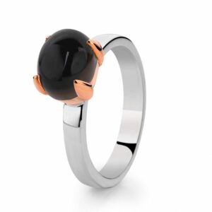 14 krt gouden Ring zilver/goud rookkwarts