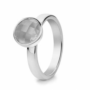 14 krt gouden Ring zilver maansteen