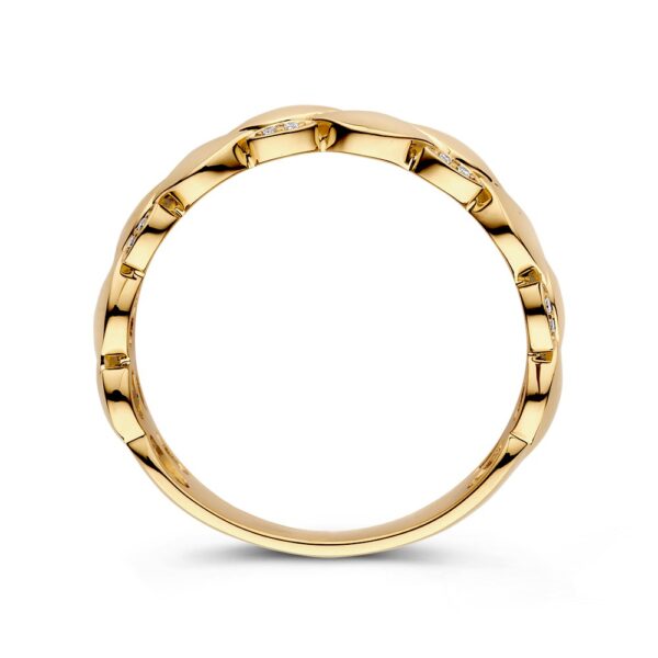 14 krt gouden Ring geelgoud briljant 0.04 crt. - Afbeelding 2