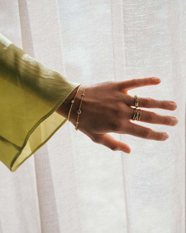 14 krt gouden Ring geelgoud briljant 0.04 crt. - Afbeelding 3