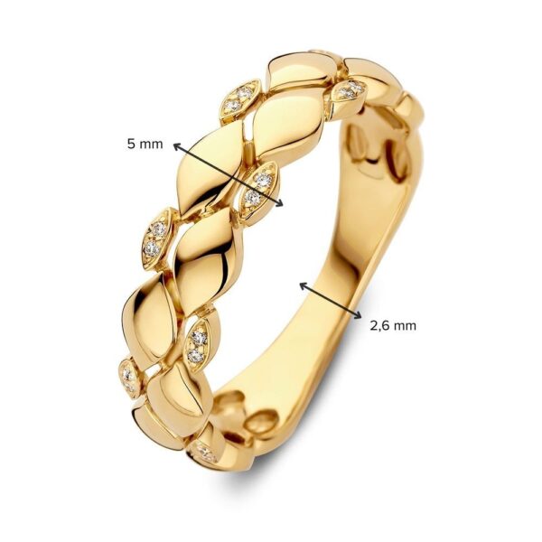 14 krt gouden Ring geelgoud briljant 0.04 crt. - Afbeelding 5