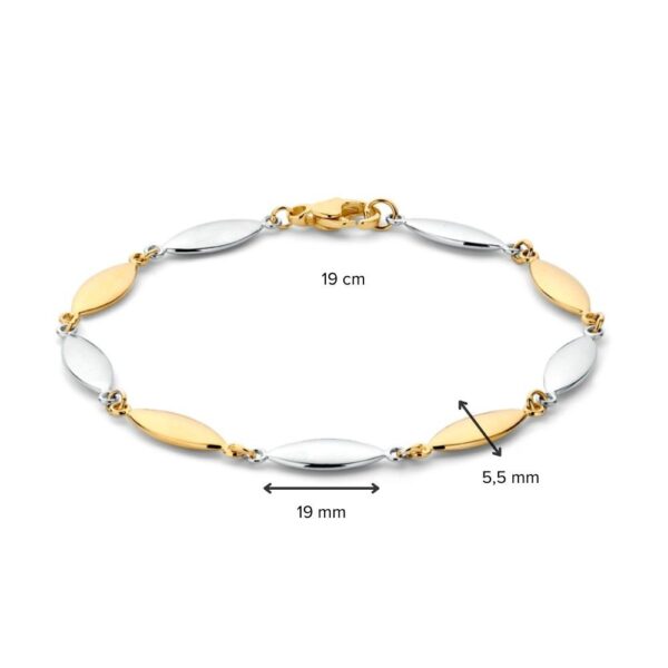 14 krt gouden Armband bicolor - Afbeelding 2