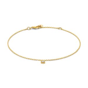 14 krt gouden Armband geelgoud briljant 0,08 crt.