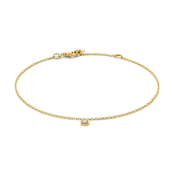 14 krt gouden Armband geelgoud briljant 0,08 crt.