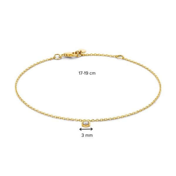 14 krt gouden Armband geelgoud briljant 0,08 crt. - Afbeelding 3