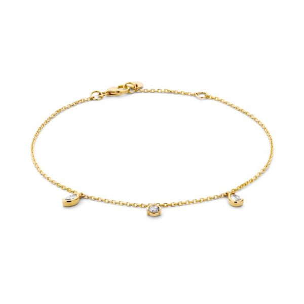 14 krt gouden Armband geelgoud briljant 0,24 crt.