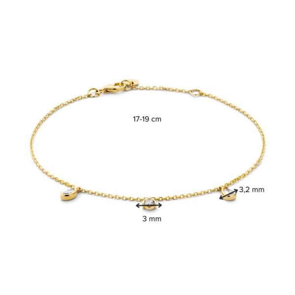 14 krt gouden Armband geelgoud briljant 0,24 crt. - Afbeelding 2