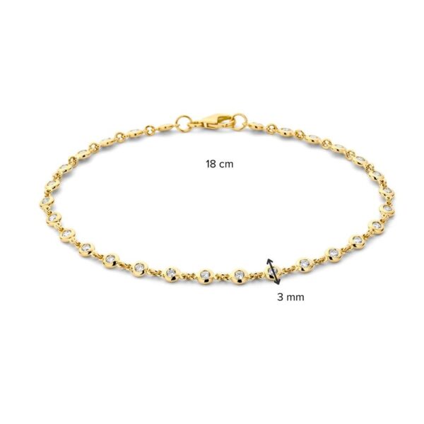 14 krt gouden Armband geelgoud briljant 0,61 crt. - Afbeelding 2