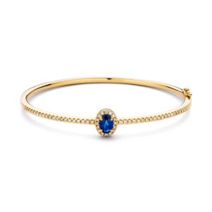 14 krt gouden Armband geelgoud briljant/saffier