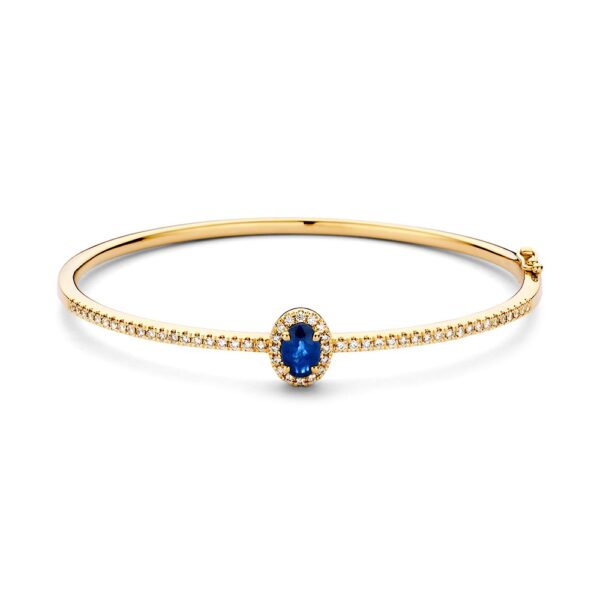 14 krt gouden Armband geelgoud briljant/saffier