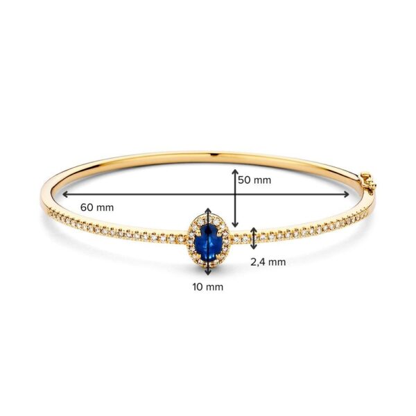 14 krt gouden Armband geelgoud briljant/saffier - Afbeelding 2