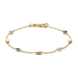 14 krt gouden Armband geelgoud edelsteen