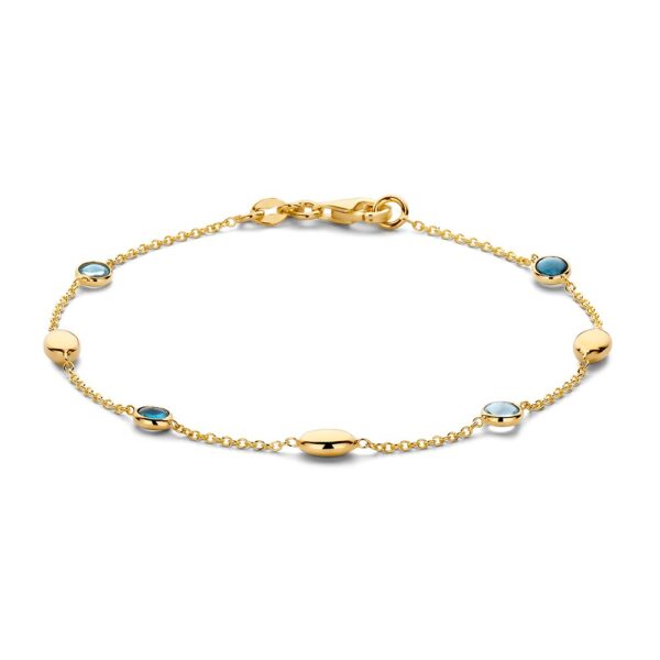 14 krt gouden Armband geelgoud edelsteen
