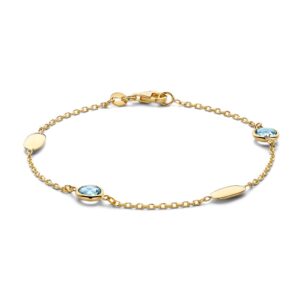 14 krt gouden Armband geelgoud edelsteen