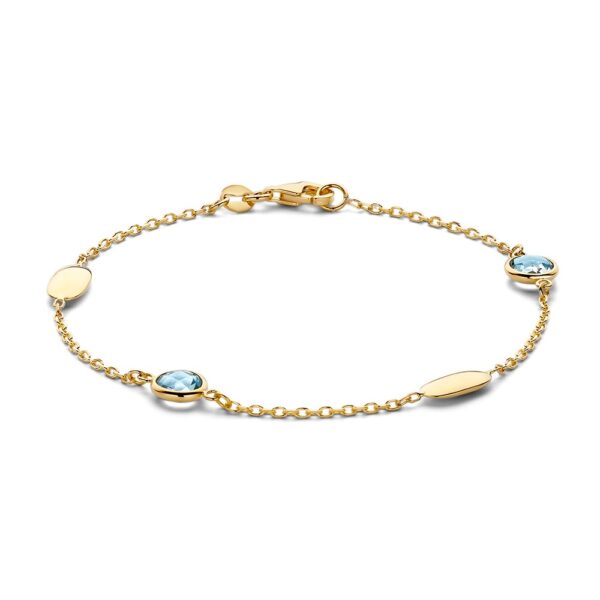 14 krt gouden Armband geelgoud edelsteen