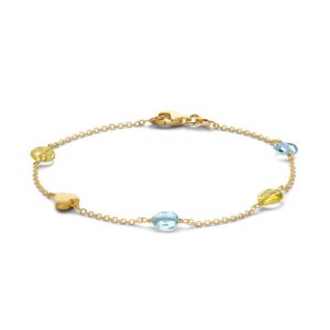 14 krt gouden Armband geelgoud edelsteen