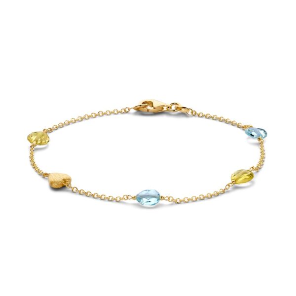 14 krt gouden Armband geelgoud edelsteen