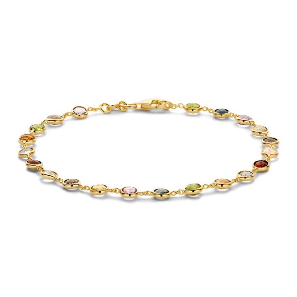 14 krt gouden Armband geelgoud edelsteen