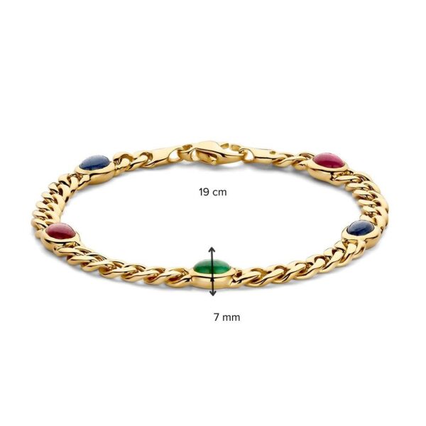 14 krt gouden Armband geelgoud edelsteen - Afbeelding 2