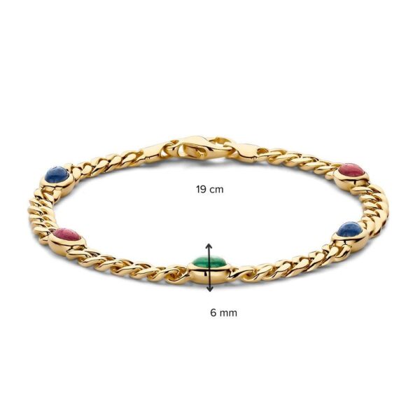 14 krt gouden Armband geelgoud edelsteen - Afbeelding 2