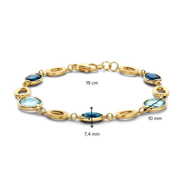 14 krt gouden Armband geelgoud edelsteen - Afbeelding 3