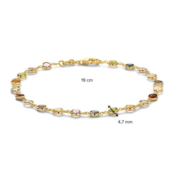 14 krt gouden Armband geelgoud edelsteen - Afbeelding 3