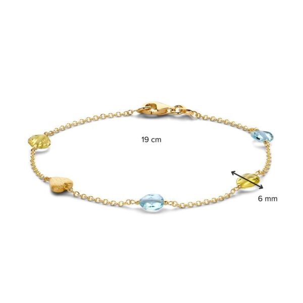 14 krt gouden Armband geelgoud edelsteen - Afbeelding 4