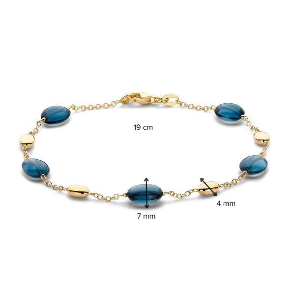 14 krt gouden Armband geelgoud edelsteen - Afbeelding 2