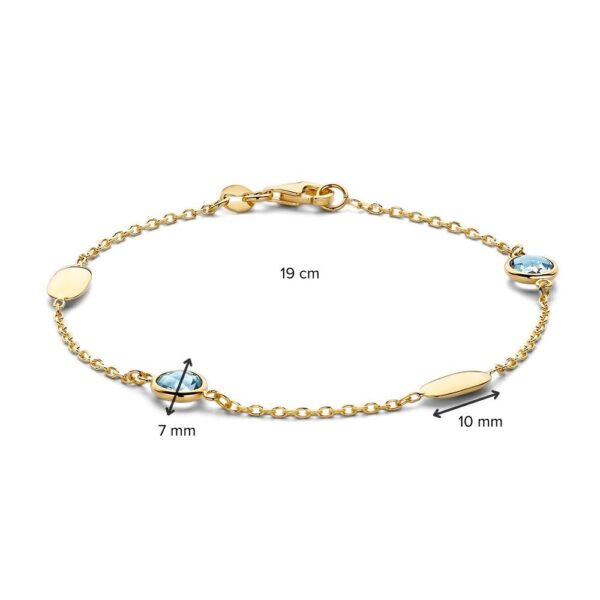 14 krt gouden Armband geelgoud edelsteen - Afbeelding 2