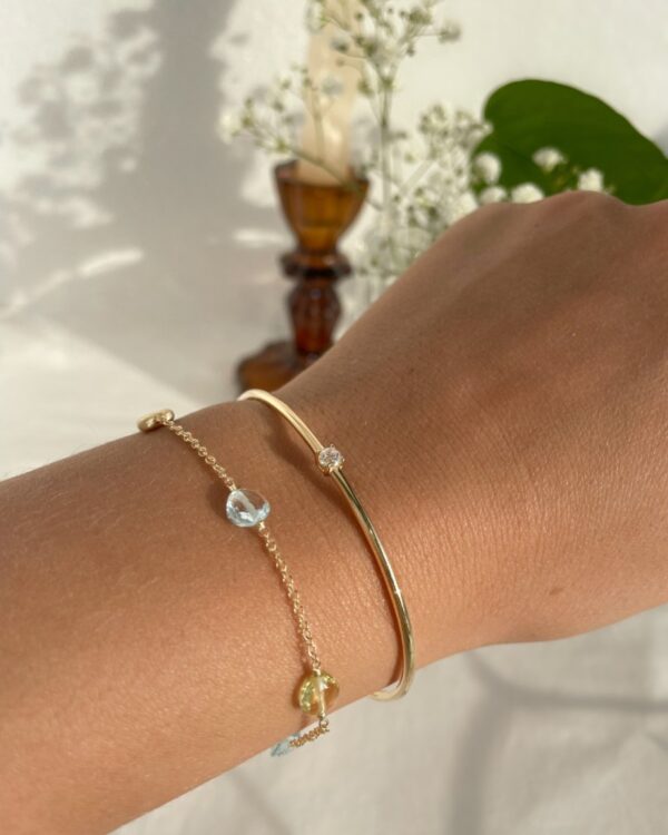 14 krt gouden Armband geelgoud edelsteen - Afbeelding 2
