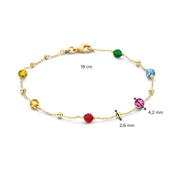 14 krt gouden Armband geelgoud zirkonia - Afbeelding 2
