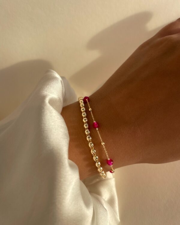 14 krt gouden Armband geelgoud zirkonia - Afbeelding 2