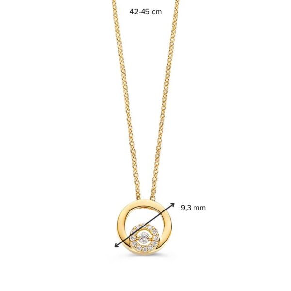 14 krt gouden Collier geelgoud briljant 0,06 crt. - Afbeelding 3