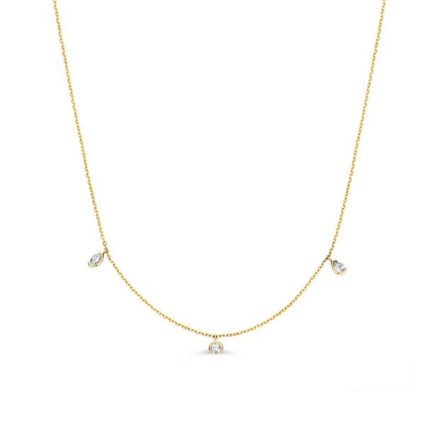 14 krt gouden Collier geelgoud briljant 0,24 crt.