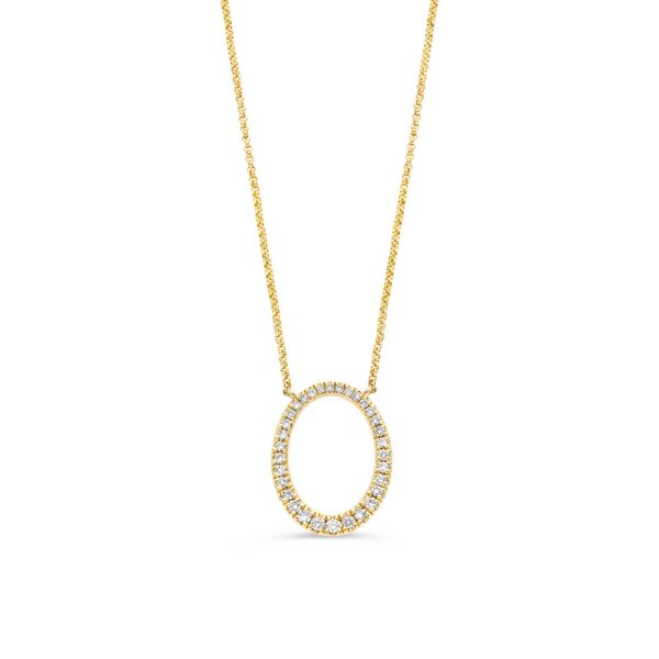 14 krt gouden Collier geelgoud briljant 0,25 crt.