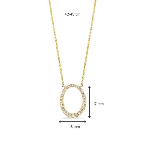 14 krt gouden Collier geelgoud briljant 0,25 crt. - Afbeelding 2