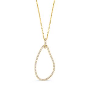14 krt gouden Collier geelgoud briljant 0,29 crt.