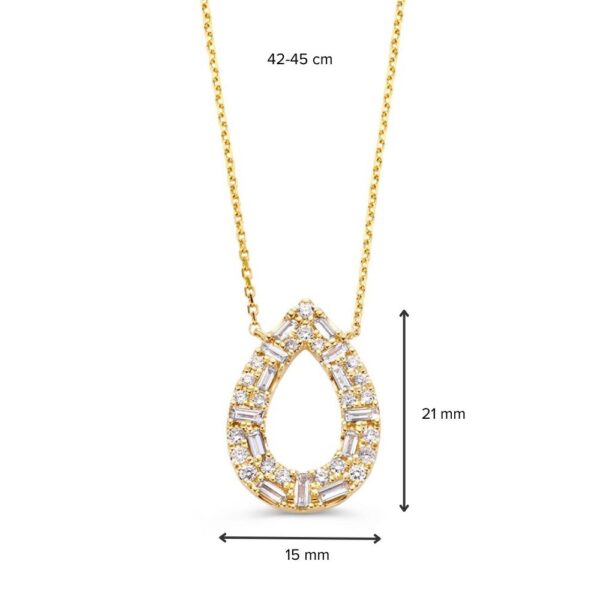 14 krt gouden Collier geelgoud briljant 0,81 crt. - Afbeelding 2