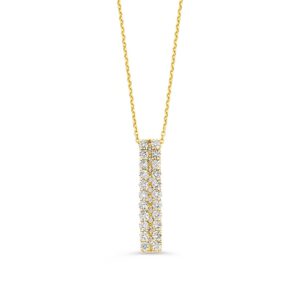 14 krt gouden Collier geelgoud briljant 0,95 crt.