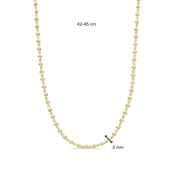 14 krt gouden Collier geelgoud briljant 1,51 crt. - Afbeelding 2