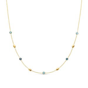 14 krt gouden Collier geelgoud edelsteen