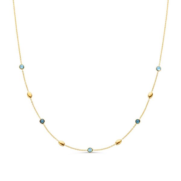14 krt gouden Collier geelgoud edelsteen