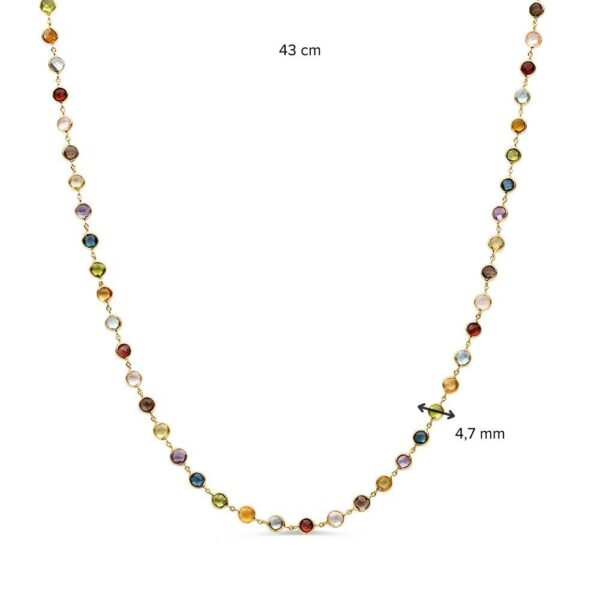14 krt gouden Collier geelgoud edelsteen - Afbeelding 2