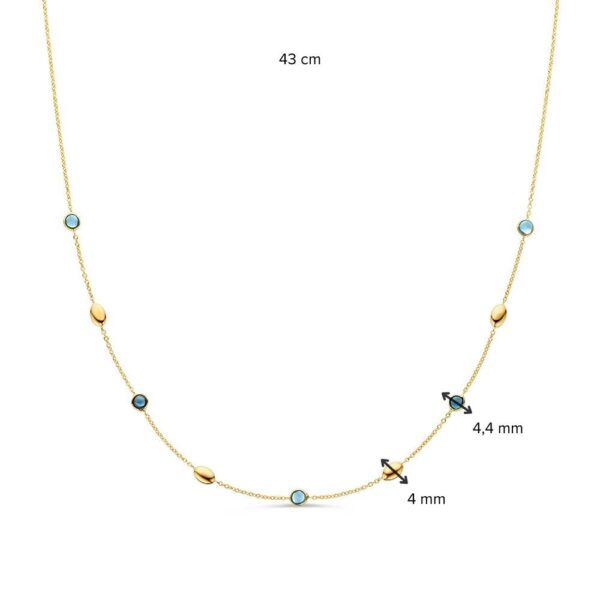 14 krt gouden Collier geelgoud edelsteen - Afbeelding 2