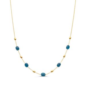 14 krt gouden Collier geelgoud topaas