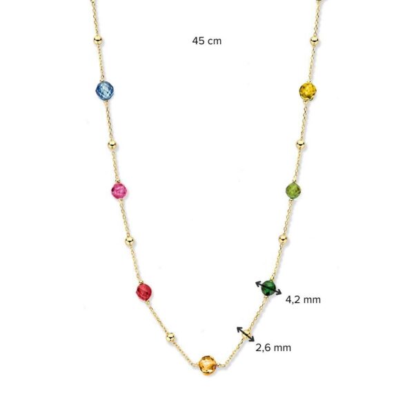 14 krt gouden Collier geelgoud zirkonia - Afbeelding 2