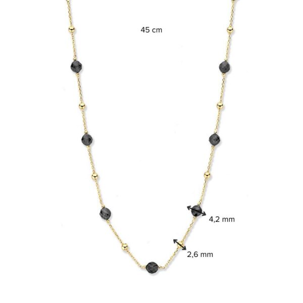 14 krt gouden Collier geelgoud zirkonia - Afbeelding 2