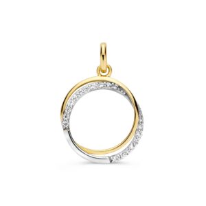 14 krt gouden Hanger bicolor zirkonia