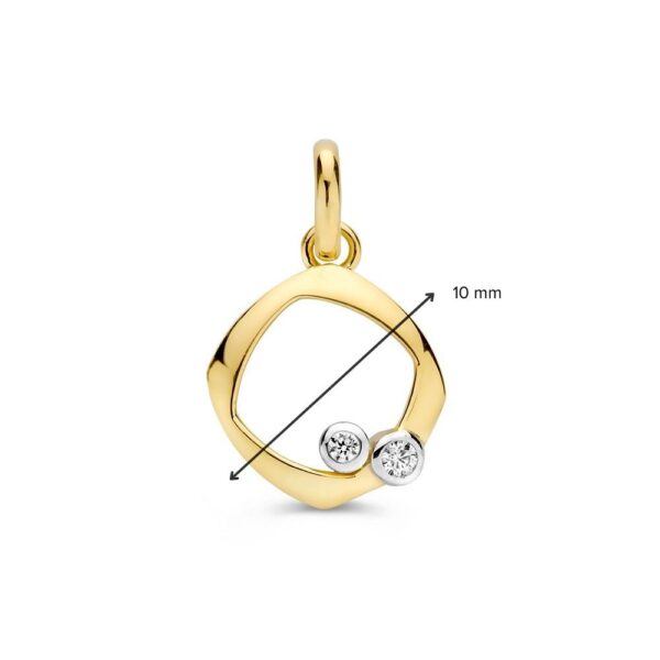 14 krt gouden Hanger bicolor zirkonia - Afbeelding 2