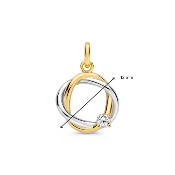 14 krt gouden Hanger bicolor zirkonia - Afbeelding 2